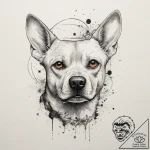 Tattoo sketch cosmic dog, artistic tattoo ske… – tattoo sketch (№1759818787_0, 07.10.2025 06:33) — tattoovalue.net