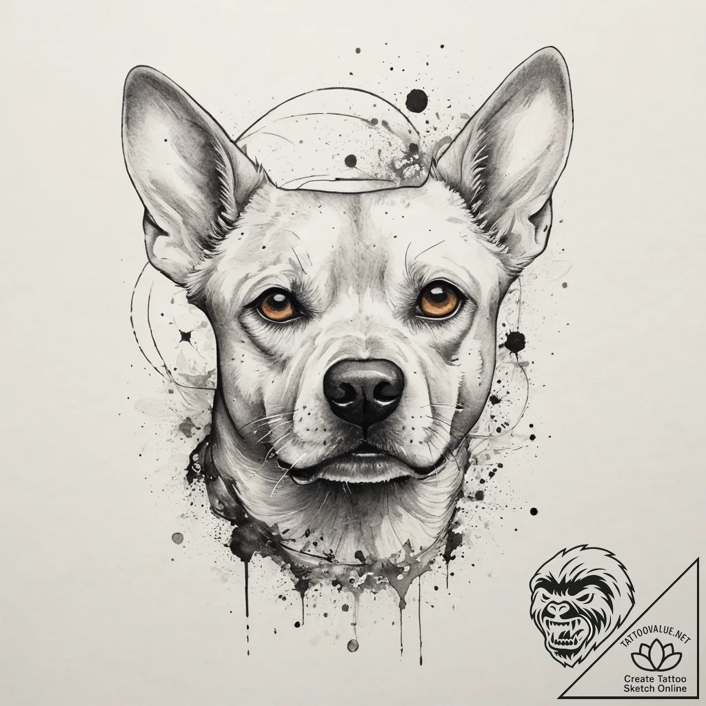 Tattoo sketch cosmic dog, artistic tattoo ske... - tattoo sketch (№1759818787_0, 07.10.2025 06:33) — tattoovalue.net