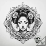 Tattoo sketch japanese geisha, tattoo drawing… – tattoo sketch (№1759820532_0, 07.10.2025 07:02) — tattoovalue.net