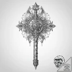 Tattoo sketch scepter – tattoo sketch (№1759820963_0, 07.10.2025 07:09) — tattoovalue.net