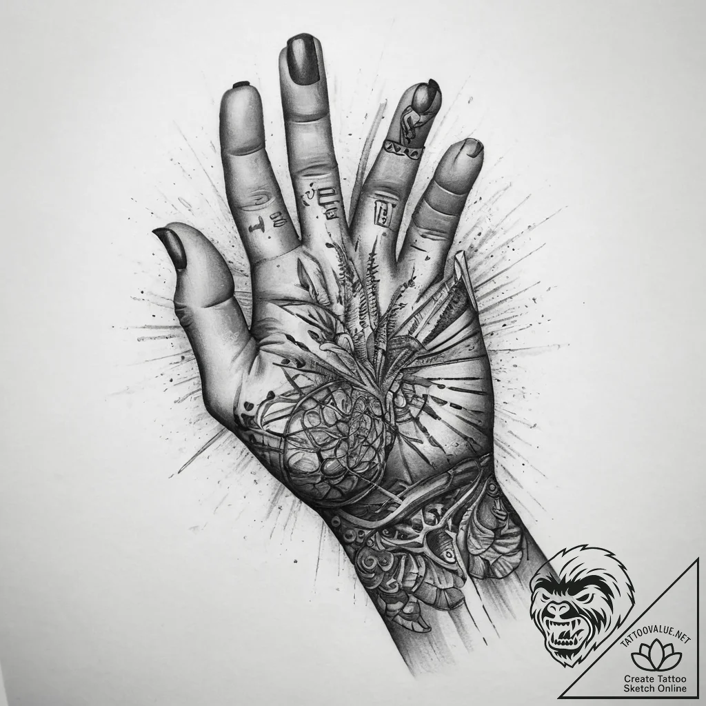 Tattoo sketch hands with a document, concept... - tattoo sketch (№1759821394_0, 07.10.2025 07:16) — tattoovalue.net