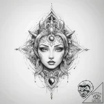 Tattoo sketch cosmic entity – tattoo sketch (№1759824421_0, 07.10.2025 08:07) — tattoovalue.net