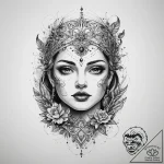 Tattoo sketch divine quest, concept art for t… – tattoo sketch (№1759826376_0, 07.10.2025 08:39) — tattoovalue.net