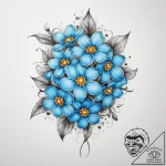 Tattoo sketch forget-me-not flower, artistic… – tattoo sketch (№1759826808_0, 07.10.2025 08:46) — tattoovalue.net