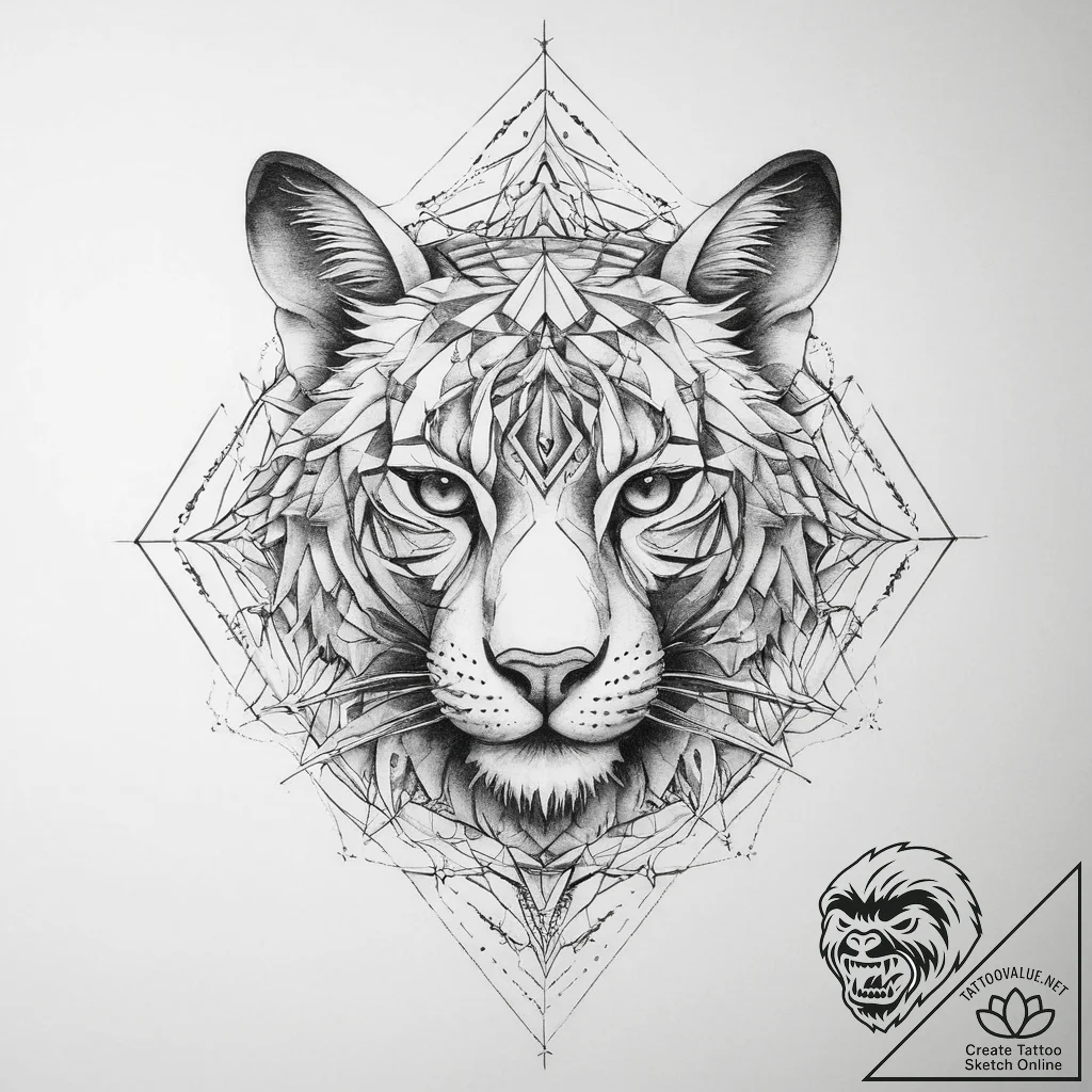 Tattoo sketch geometric медведь - tattoo sketch (№1759827457_0, 07.10.2025 08:57) — tattoovalue.net