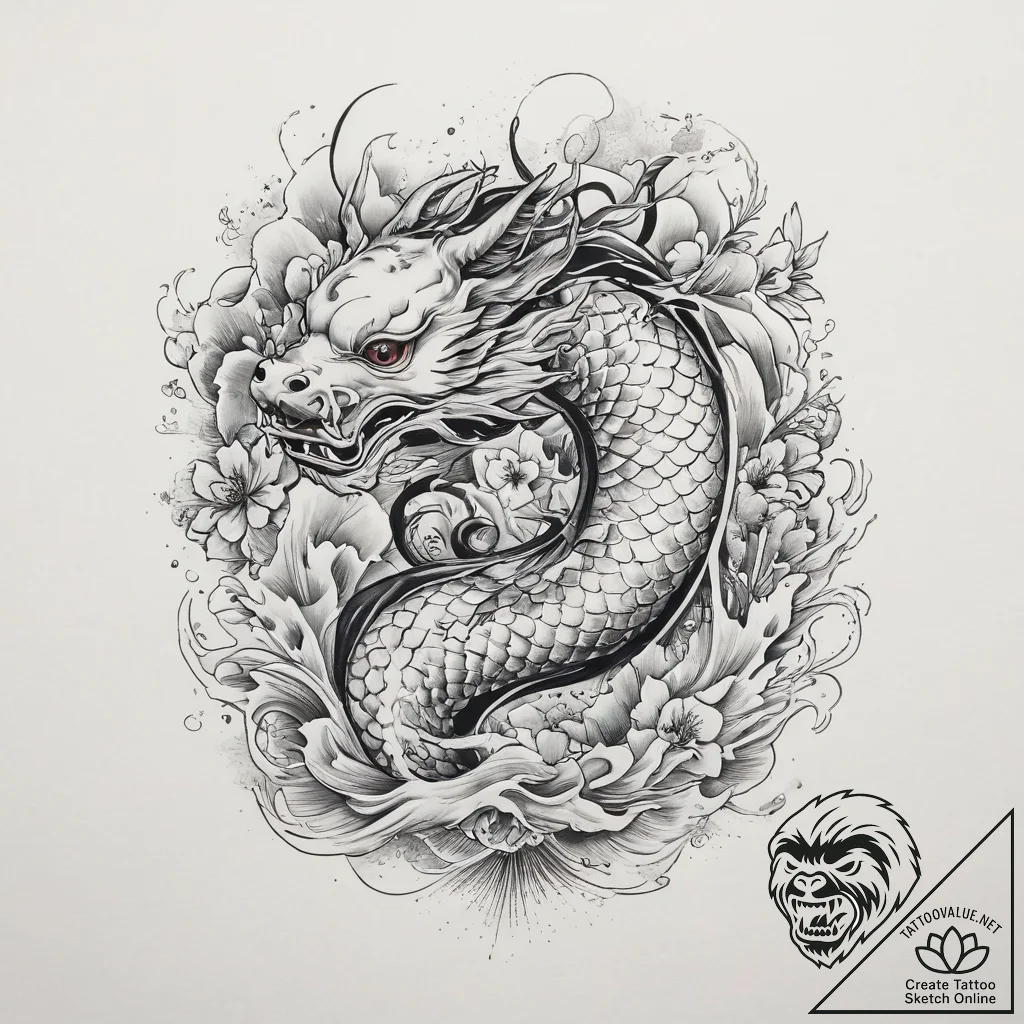 Tattoo sketch watercolor животное, tattoo fla... - tattoo sketch (№1759828107_0, 07.10.2025 09:08) — tattoovalue.net