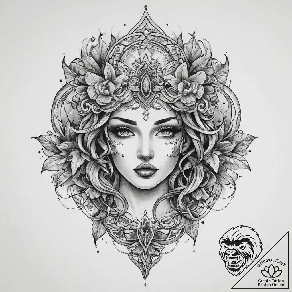 Tattoo sketch hidden, tattoo flash sheet desi... - tattoo sketch (№1759829632_0, 07.10.2025 09:33) — tattoovalue.net