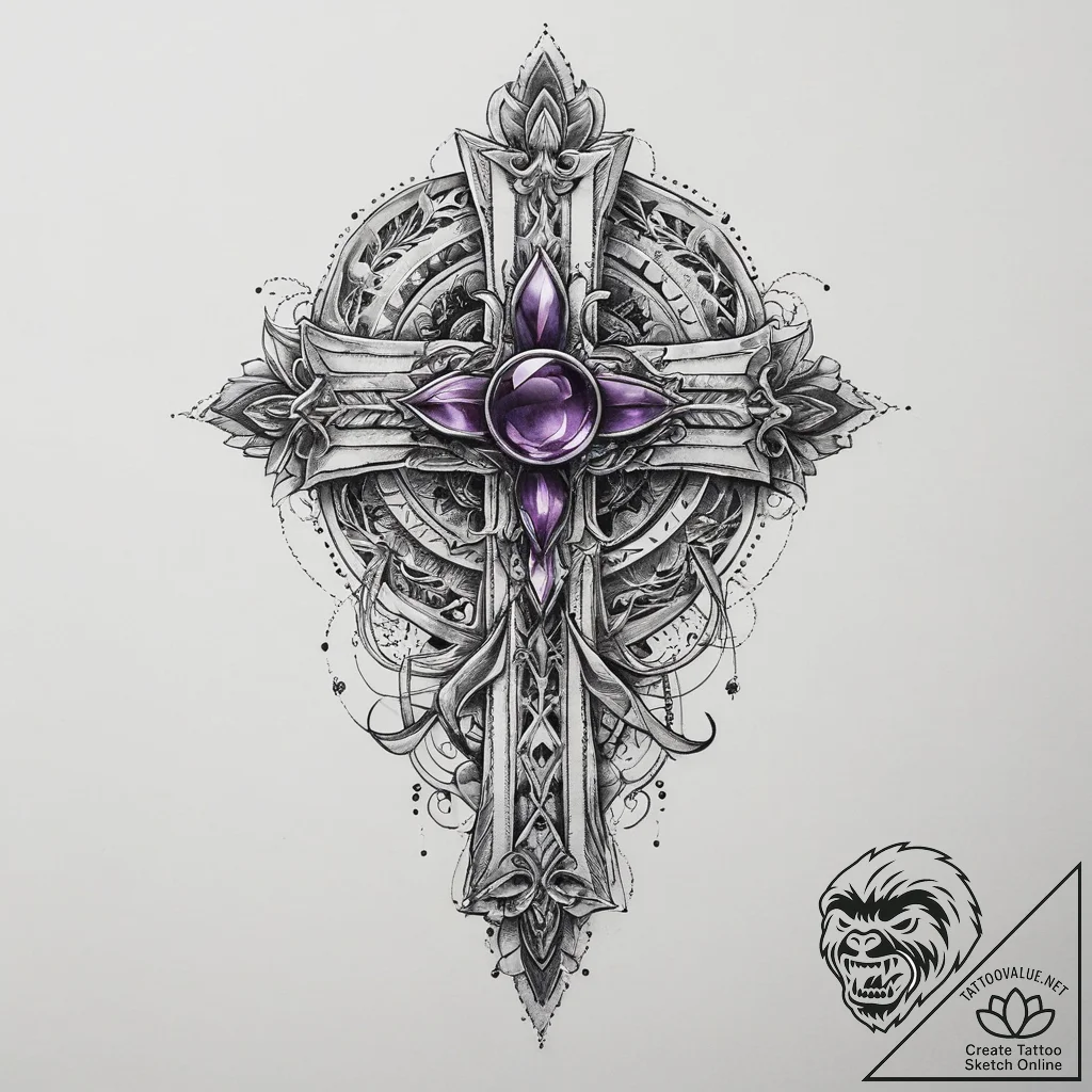 Tattoo sketch amethyst, artistic tattoo sketc... - tattoo sketch (№1759831157_0, 07.10.2025 09:59) — tattoovalue.net