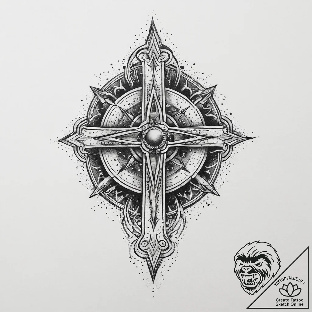 Tattoo sketch cosmic representation, ink illu... - tattoo sketch (№1759831373_0, 07.10.2025 10:02) — tattoovalue.net