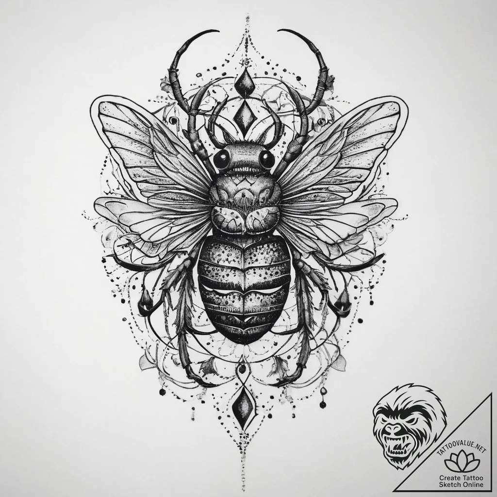 Tattoo sketch flea, artistic tattoo sketch, f... - tattoo sketch (№1759831805_0, 07.10.2025 10:10) — tattoovalue.net