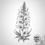 Tattoo sketch foxglove – tattoo sketch (№1759832029_0, 07.10.2025 10:13) — tattoovalue.net