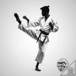 Tattoo sketch karate silhouette – tattoo sketch (№1759832688_0, 07.10.2025 10:24) — tattoovalue.net