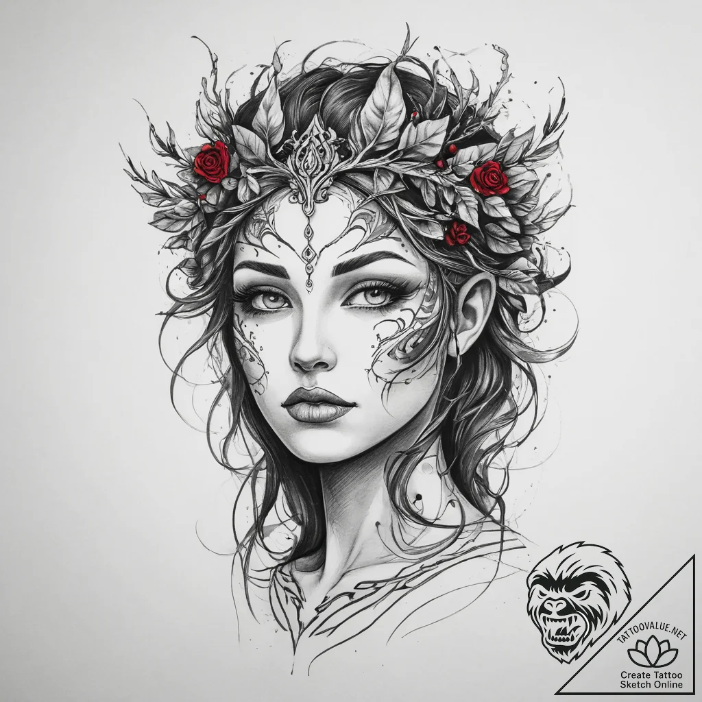 Tattoo sketch dryad tattoo, artistic tattoo s... - tattoo sketch (№1759832904_0, 07.10.2025 10:28) — tattoovalue.net