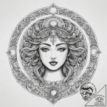 Tattoo sketch moon goddess symbol, ink illust… – tattoo sketch (№1759833773_0, 07.10.2025 10:42) — tattoovalue.net