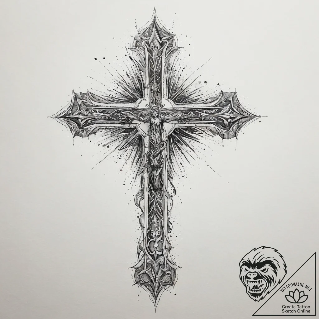 Tattoo sketch spiritual entity, tattoo drawin... - tattoo sketch (№1759834208_0, 07.10.2025 10:50) — tattoovalue.net