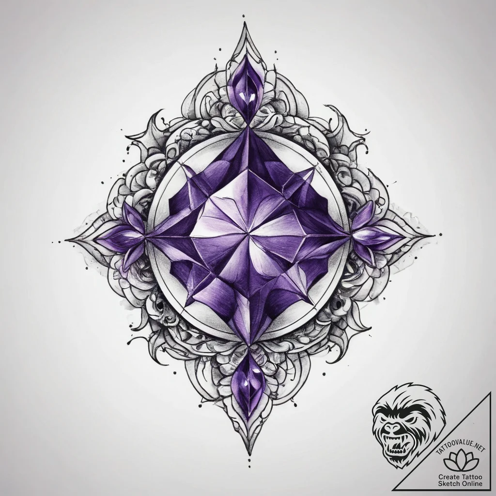 Tattoo sketch amethyst - tattoo sketch (№1759836163_0, 07.10.2025 11:22) — tattoovalue.net