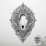 Tattoo sketch vintage keyhole – tattoo sketch (№1759836605_0, 07.10.2025 11:30) — tattoovalue.net