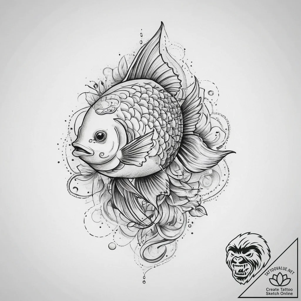 Tattoo sketch hands with a fish, artistic tat... - tattoo sketch (№1759836823_0, 07.10.2025 11:33) — tattoovalue.net
