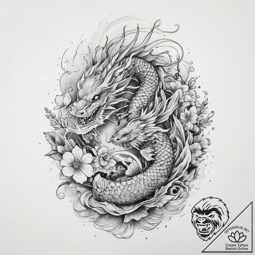 Tattoo sketch divine narrative, tattoo drawin... - tattoo sketch (№1759837039_0, 07.10.2025 11:37) — tattoovalue.net