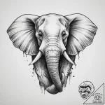 Tattoo sketch loxodon, tattoo line art, clean… – tattoo sketch (№1759838777_0, 07.10.2025 12:06) — tattoovalue.net