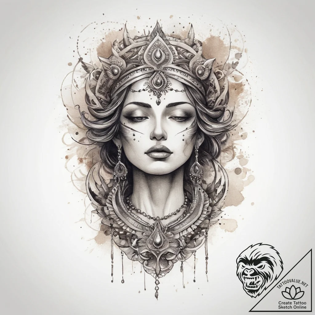 Tattoo sketch divine origin, artistic tattoo... - tattoo sketch (№1759841178_0, 07.10.2025 12:46) — tattoovalue.net