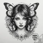 Tattoo sketch butterfly girl tattoo, ink illu… – tattoo sketch (№1759841396_0, 07.10.2025 12:49) — tattoovalue.net