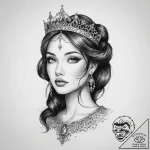 Tattoo sketch princess tattoo – tattoo sketch (№1759842699_0, 07.10.2025 13:11) — tattoovalue.net