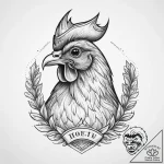 Tattoo sketch puns a hen that says “i’m a hen… – tattoo sketch (№1759843349_0, 07.10.2025 13:22) — tattoovalue.net