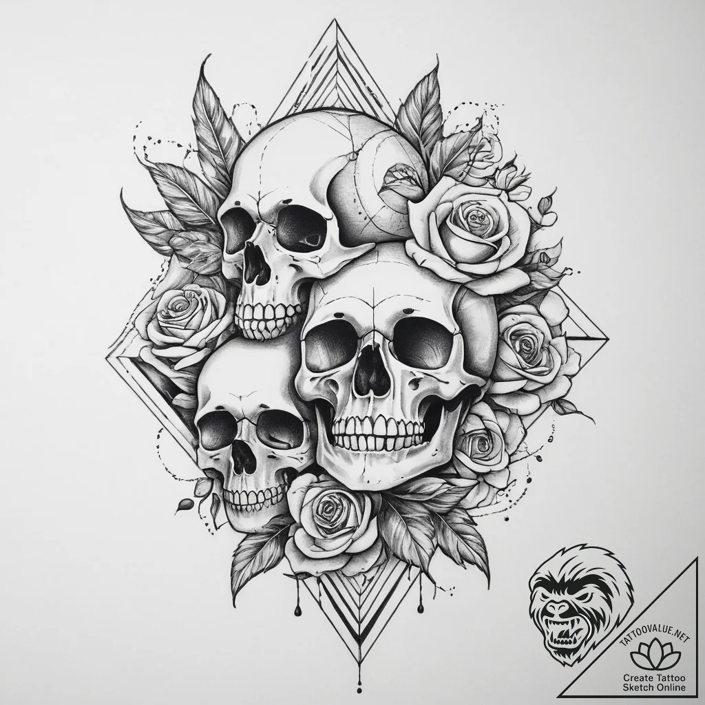 Tattoo sketch geometric phrase, tattoo flash... - tattoo sketch (№1759844441_0, 07.10.2025 13:40) — tattoovalue.net