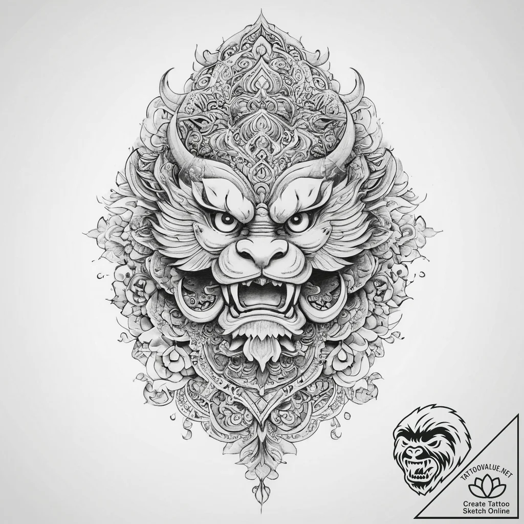 Tattoo sketch китайский узор - tattoo sketch (№1759844875_0, 07.10.2025 13:47) — tattoovalue.net