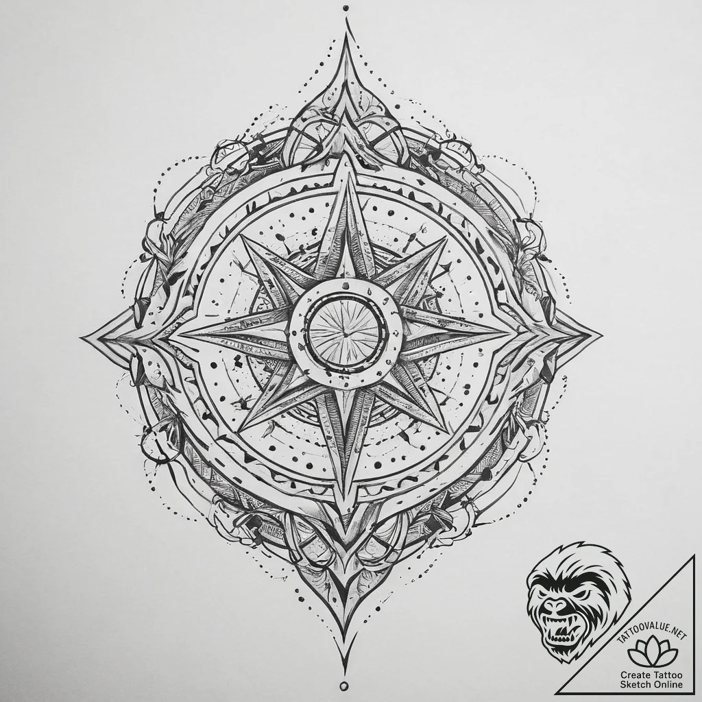 Tattoo sketch cosmic source, artistic tattoo... - tattoo sketch (№1759845309_0, 07.10.2025 13:55) — tattoovalue.net