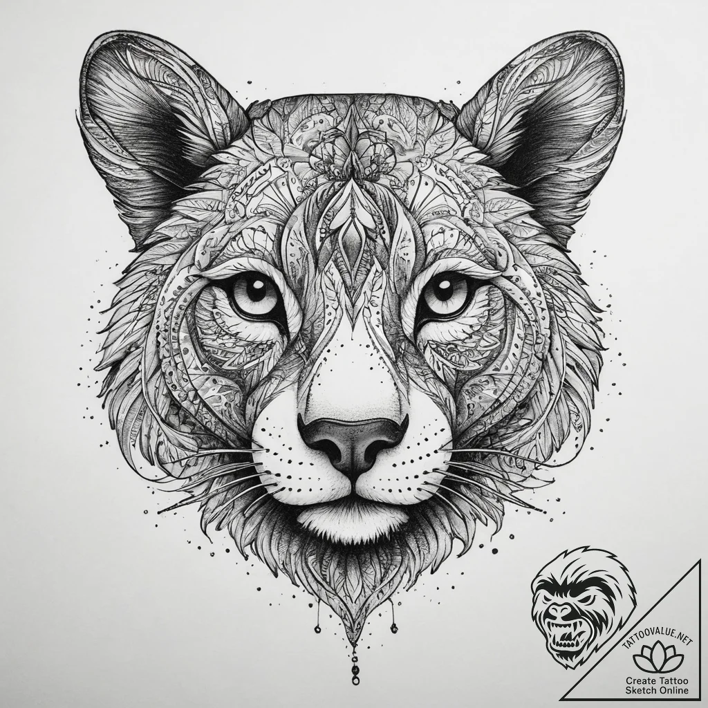 Tattoo sketch cute animal face, tattoo line a... - tattoo sketch (№1759845742_0, 07.10.2025 14:02) — tattoovalue.net