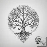 Tattoo sketch tree of life with a bird, tatto… – tattoo sketch (№1759848138_0, 07.10.2025 14:42) — tattoovalue.net