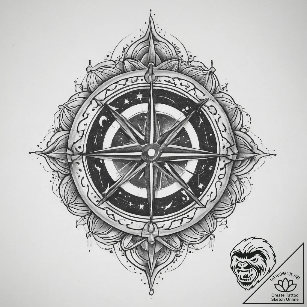 Tattoo sketch cosmic life, tattoo drawing out... - tattoo sketch (№1759848788_0, 07.10.2025 14:53) — tattoovalue.net