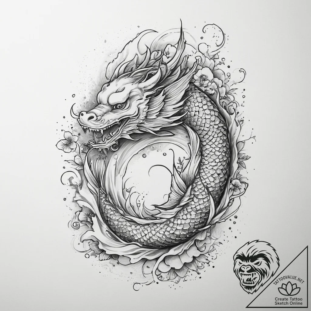 Tattoo sketch cod, tattoo flash sheet design,... - tattoo sketch (№1759850083_0, 07.10.2025 15:14) — tattoovalue.net