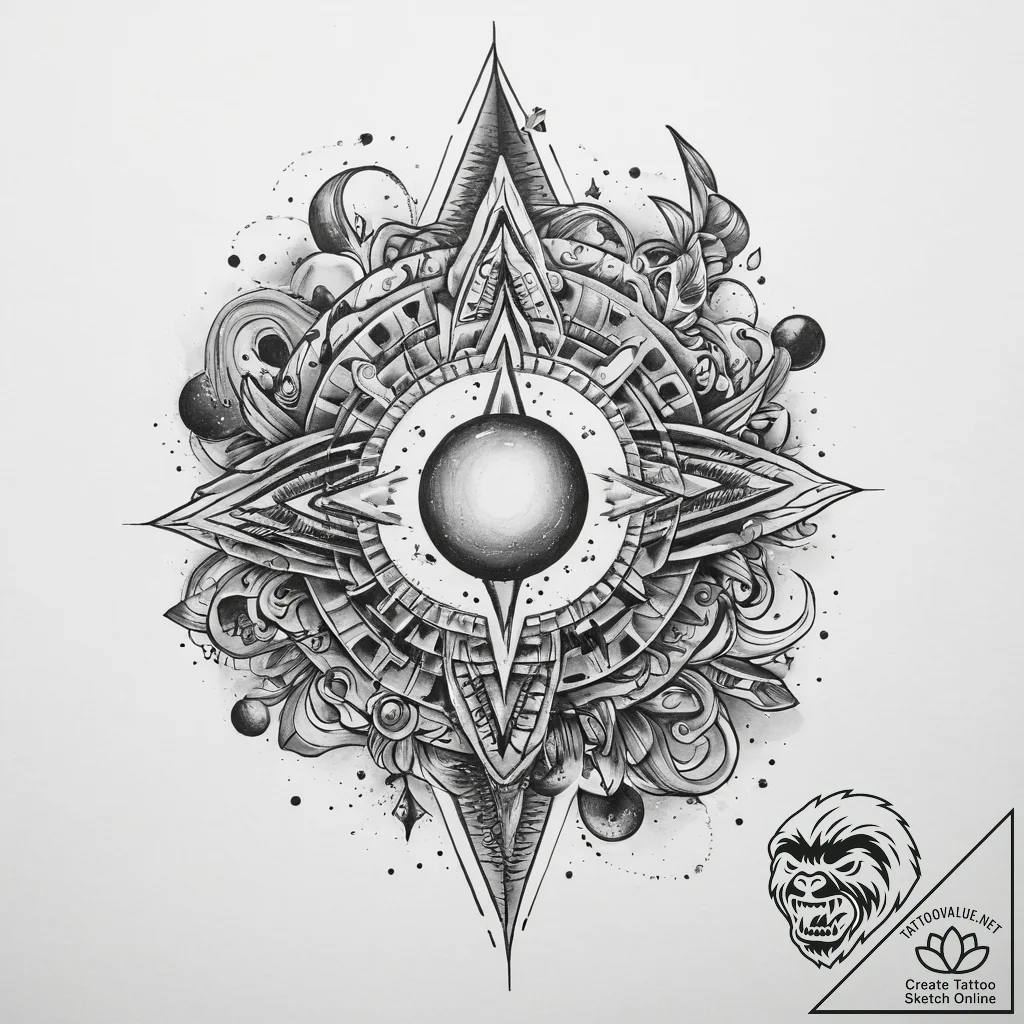 Tattoo sketch cosmic land, concept art for ta... - tattoo sketch (№1759850516_0, 07.10.2025 15:21) — tattoovalue.net