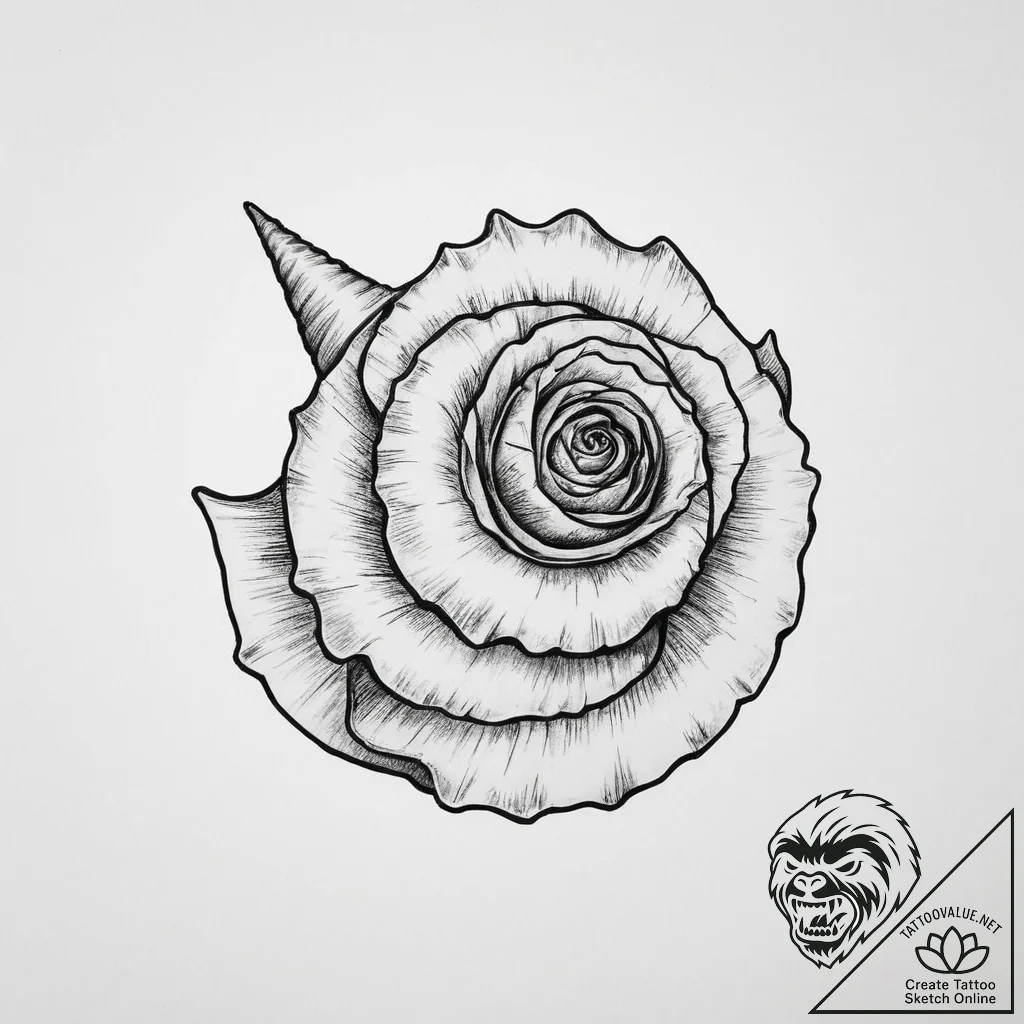 Tattoo sketch whelk, concept art for tattoo,... - tattoo sketch (№1759851820_0, 07.10.2025 15:43) — tattoovalue.net