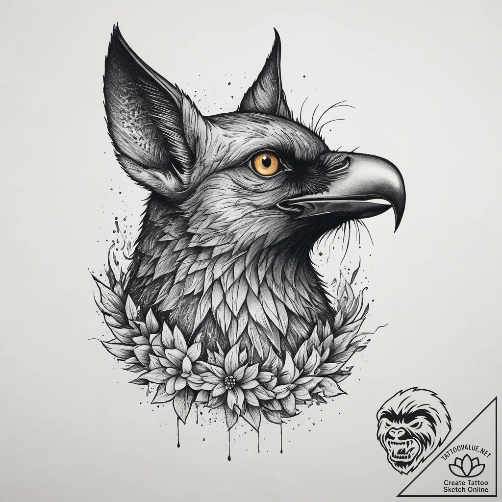 Tattoo sketch tom and jerry with a raven, tat... - tattoo sketch (№1759853982_0, 07.10.2025 16:19) — tattoovalue.net