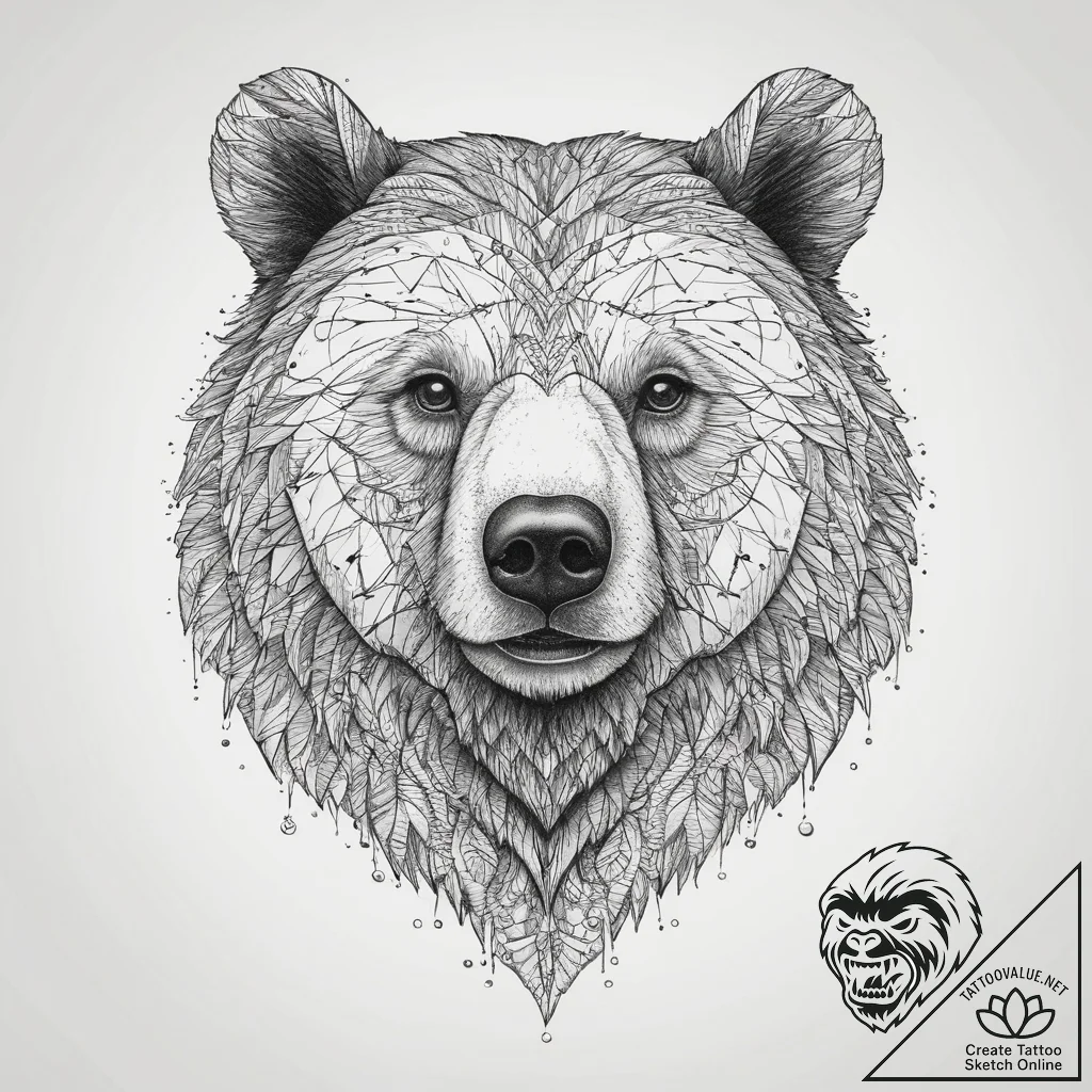 Tattoo sketch graphic медведь, tattoo drawing... - tattoo sketch (№1759854414_0, 07.10.2025 16:26) — tattoovalue.net