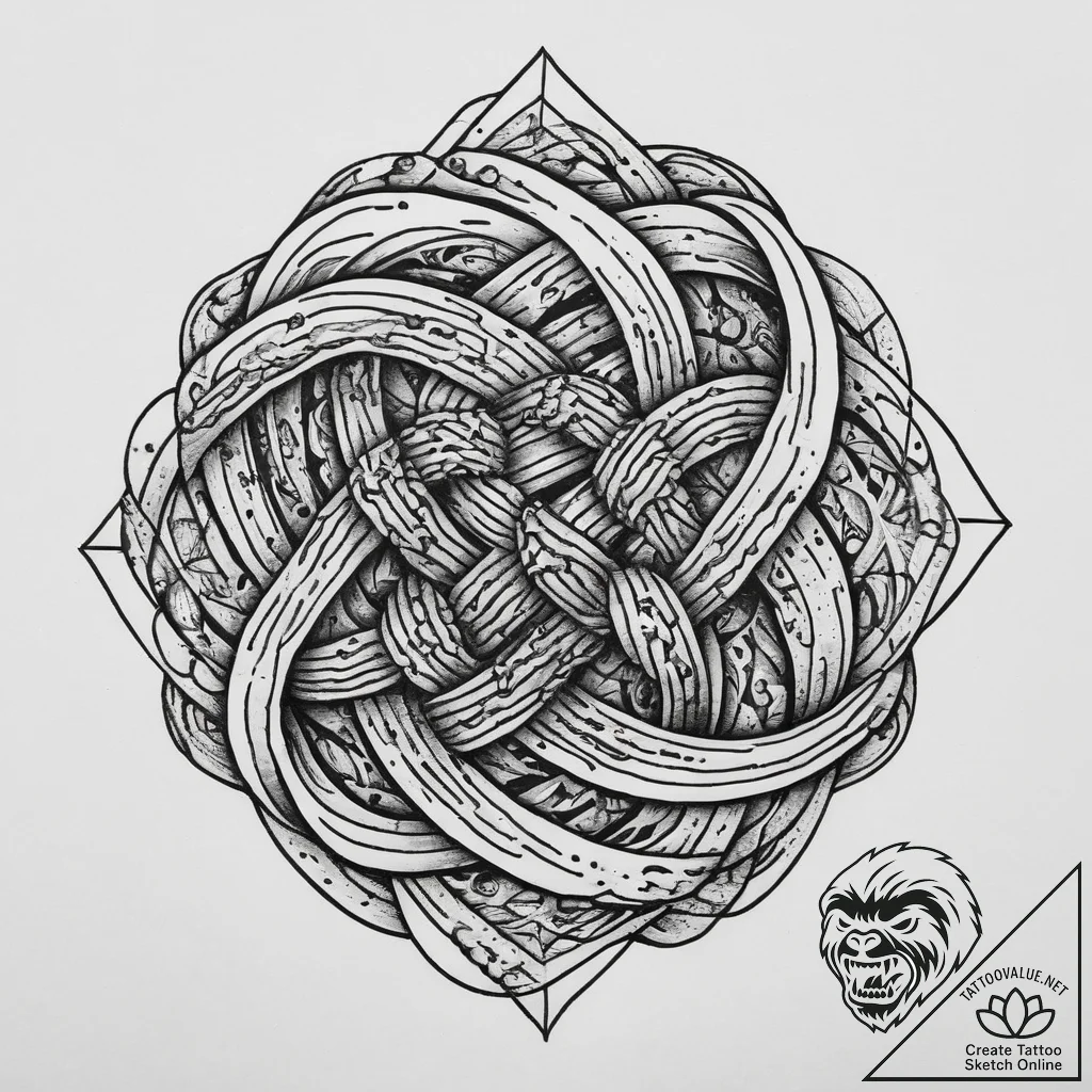 Tattoo sketch knot, tattoo flash sheet design... - tattoo sketch (№1759854848_0, 07.10.2025 16:34) — tattoovalue.net