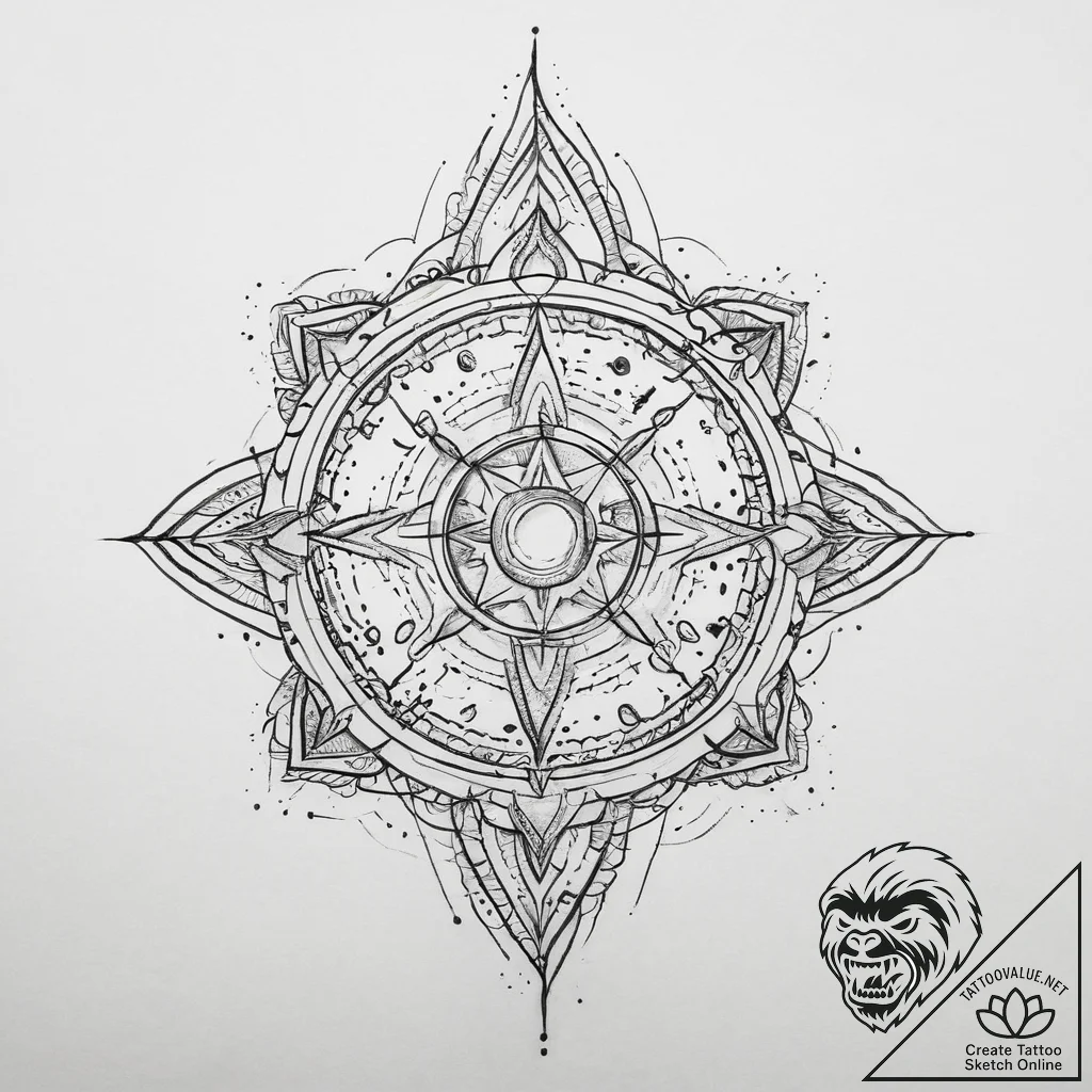 Tattoo sketch cosmic existence, artistic tatt... - tattoo sketch (№1759855727_0, 07.10.2025 16:48) — tattoovalue.net