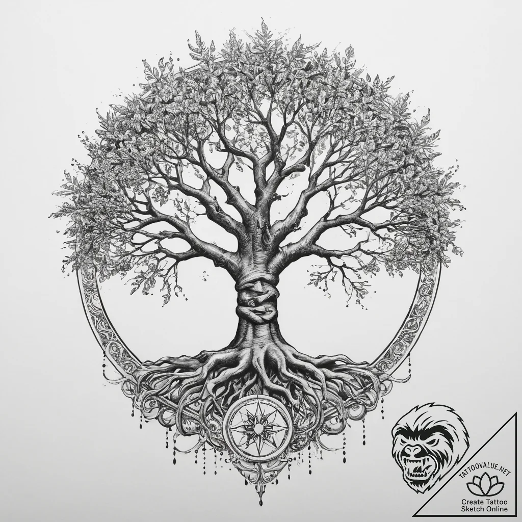 Tattoo sketch rod, the supreme god, with the... - tattoo sketch (№1759856158_0, 07.10.2025 16:55) — tattoovalue.net