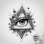 Tattoo sketch magical triangle, concept art f… – tattoo sketch (№1759860064_0, 07.10.2025 18:01) — tattoovalue.net