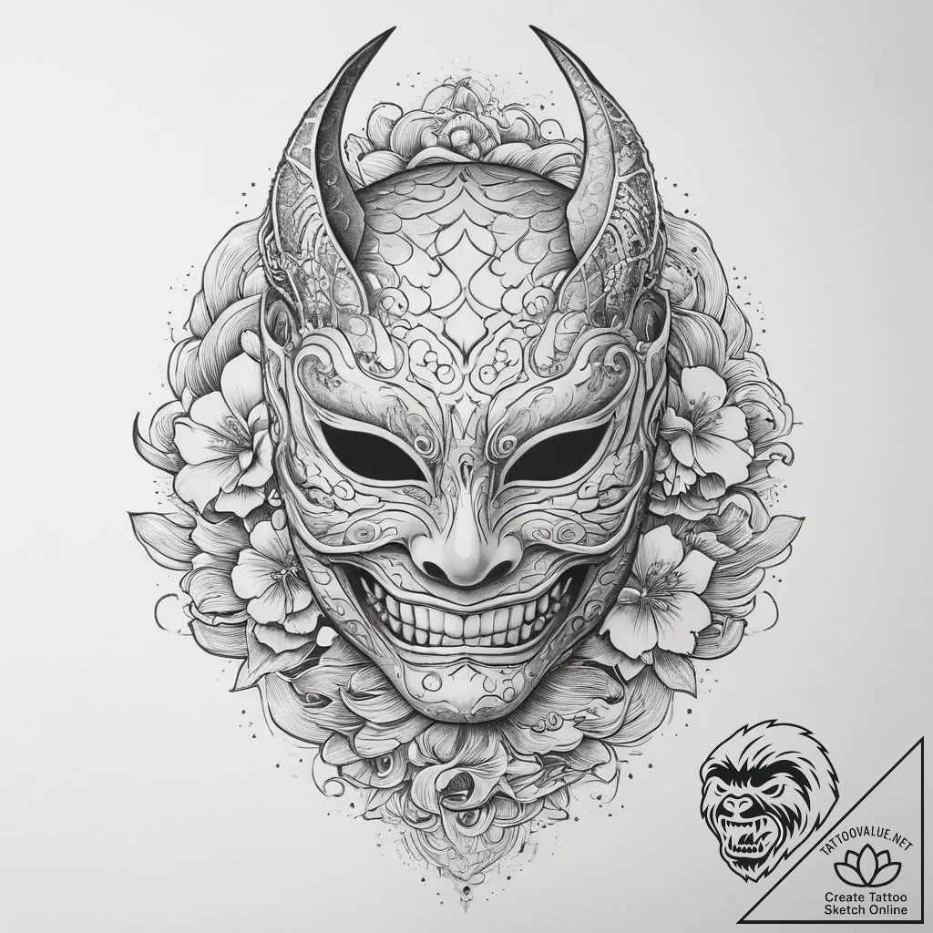 Tattoo sketch masquerade mask tattoo, concept... - tattoo sketch (№1759860282_0, 07.10.2025 18:04) — tattoovalue.net