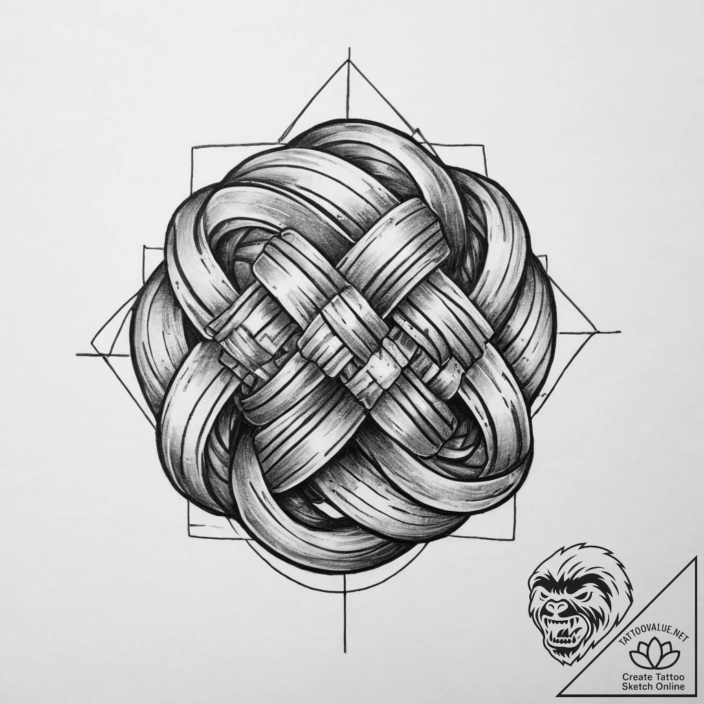 Tattoo sketch knot, ink illustration for tatt... - tattoo sketch (№1759861579_0, 07.10.2025 18:26) — tattoovalue.net