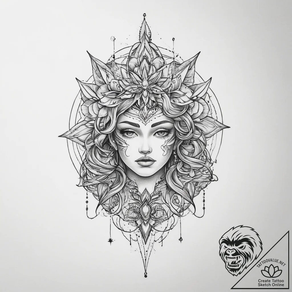 Tattoo sketch cosmic domain, tattoo line art,... - tattoo sketch (№1759862011_0, 07.10.2025 18:33) — tattoovalue.net