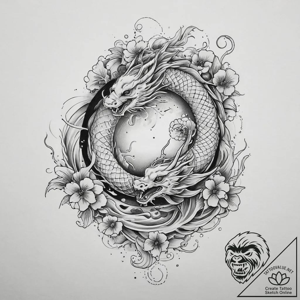 Tattoo sketch sacred kingdom, tattoo sketch d... - tattoo sketch (№1759862442_0, 07.10.2025 18:40) — tattoovalue.net