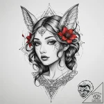 Tattoo sketch nymph tattoo, concept art for t… – tattoo sketch (№1759863313_0, 07.10.2025 18:55) — tattoovalue.net