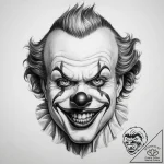Tattoo sketch clown face – tattoo sketch (№1759863528_0, 07.10.2025 18:58) — tattoovalue.net