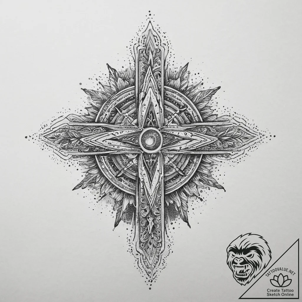 Tattoo sketch cosmic mystery, concept art for... - tattoo sketch (№1759864606_0, 07.10.2025 19:16) — tattoovalue.net